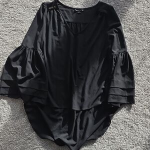 Double Zero Black Flowy Blouse